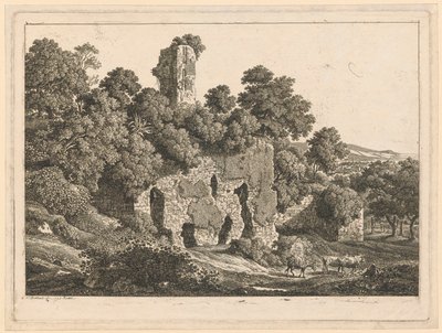 Landschaft - Ruinen der Villa des Ventidius Bassus in Tivoli von Johann Christian Reinhart