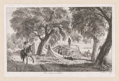 Boote an einem Kanal in Wien von Johann Christoph Erhard