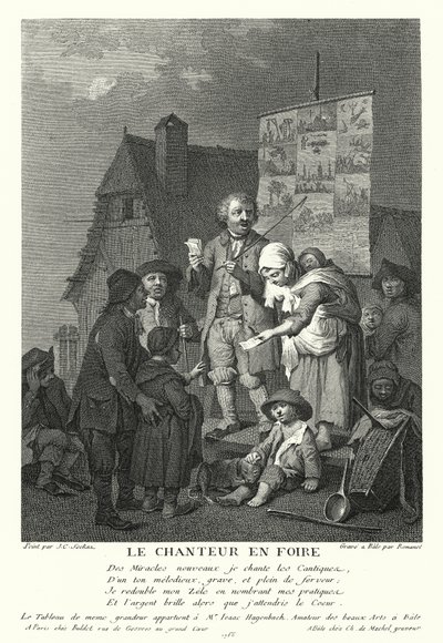 Der Sänger auf dem Jahrmarkt (Stich) von Johann Conrad Seekatz