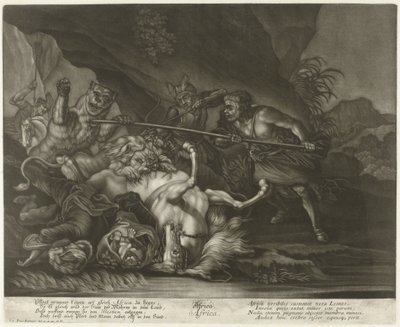 Jagd auf Löwen und Bären von Johann Elias Ridinger