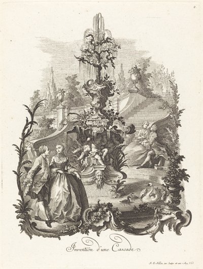 Entwurf für einen Wasserfall von Johann Esaias Nilson