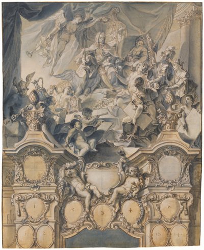Die Künste und Mächte huldigen Kaiser Karl VI. von Johann Evangelist Holzer