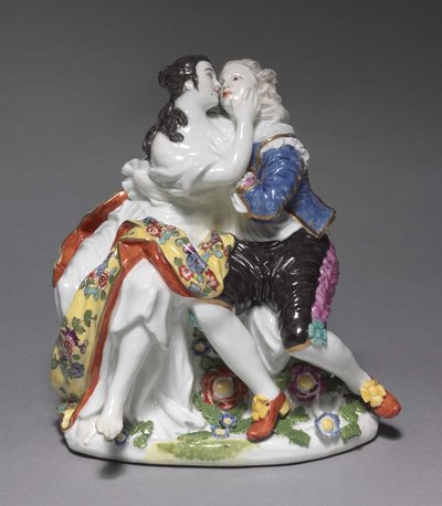 Die Liebenden, hergestellt von der Meissener Porzellanmanufaktur, Deutschland, ca. 1740 von Johann Friedrich Eberlein