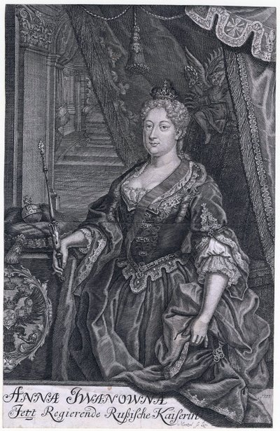 Porträt der Kaiserin Anna Ioannovna (1693-1740) von Johann Georg Menzel