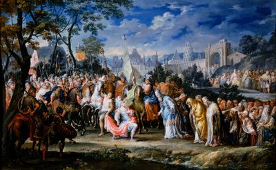 Einzug Alexanders des Großen in Babylon, 331 v. Chr., 18. Jahrhundert von Johann Georg Platzer