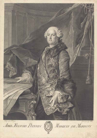 Abel François Poisson, Marquis de Marigny von Johann Georg Wille after Louis Tocqué