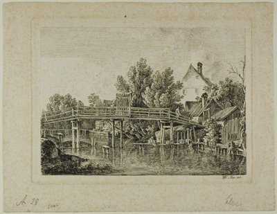 Die kleine Brücke über die Isar, Paris von Johann Georg von Dillis