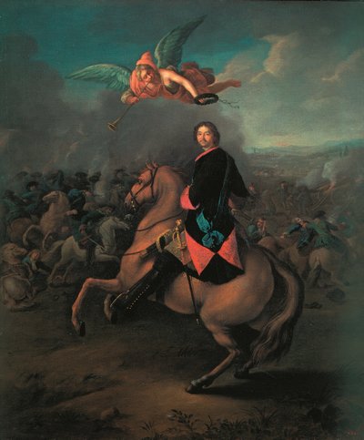 Peter I. in der Schlacht von Poltawa, 1710er Jahre von Johann Gottfried Tannauer