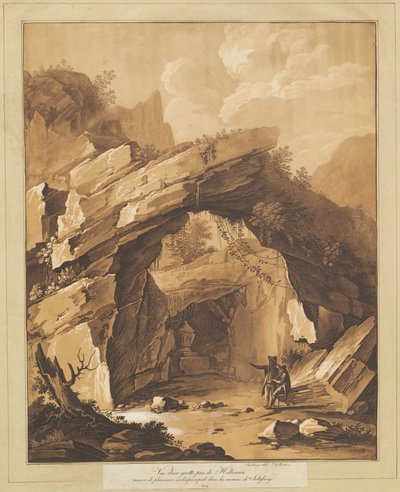 Ansicht der Grotte bei Heilbrunn, nahe Salzburg von Johann Gottlieb Prestel, after Schellinger