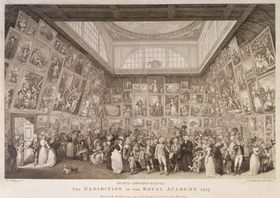 Innenansicht von Somerset House mit einer Ausstellung der Royal Academy of Arts im Jahr 1787 von Johann Heinrich Ramberg