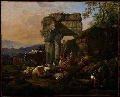 Römische Landschaft mit Vieh und Hirten, 1676 von Johann Heinrich Roos