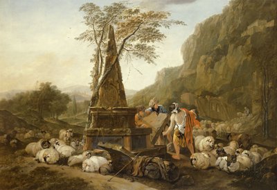 Die Begegnung von Jakob und Rahel am Brunnen von Johann Heinrich Roos