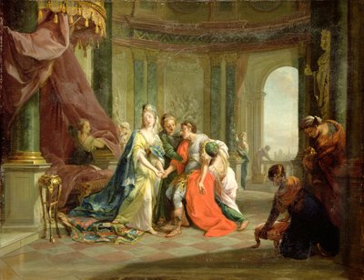 Antonius, tödlich verwundet, mit Kleopatra, ca. 1797-99 von Johann Heinrich Tischbein