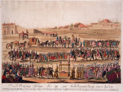 Der Einzug von Sultan Selim III. zur Säbelgürtelzeremonie am 13. April 1789 von Johann Hieronymus Loeschenkohl
