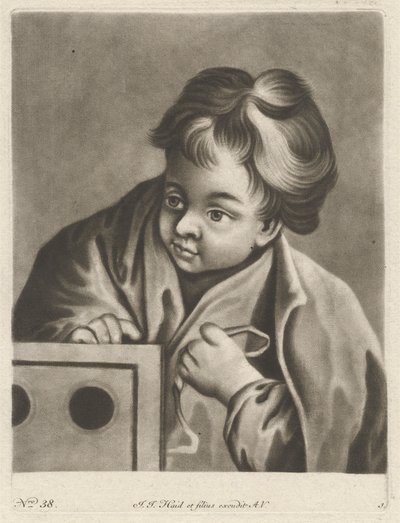 Junge mit einer Kiste von Johann Jacobus Haid