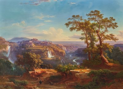 Blick auf Tivoli und die Wasserfälle von Johann Jakob Frey