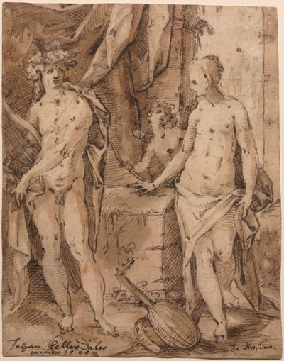 Apollo mit Erato und Amor von Johann Kellerthaler