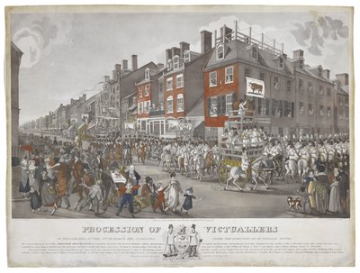 Prozession der Lebensmittelhändler von Philadelphia, am 15. März 1821, ca. 1821-1822 von Johann Ludwig  Krimmel