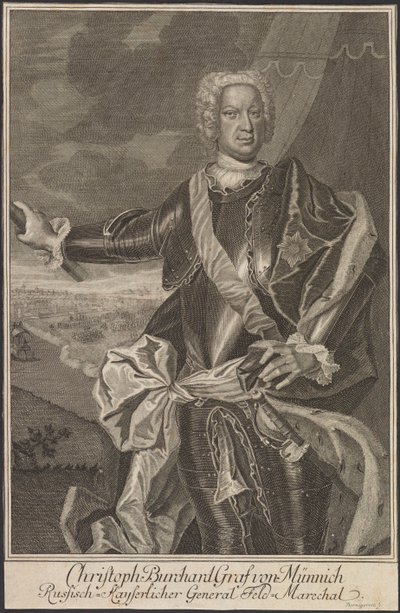Porträt von Graf Burkhard Christoph von Münnich von Johann Martin Bernigeroth