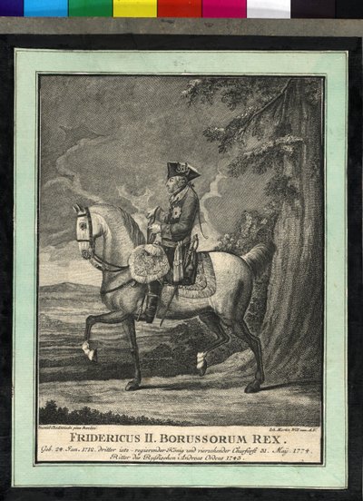 Friedrich II. von Preußen auf dem Pferd von Johann Martin Will