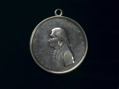 Thomas Jefferson Indianer-Friedensmedaille, ca. 1801 (Silber) von Johann Mathias Reich