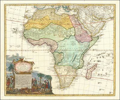 Karte von Afrika von 1737 von Johann Matthias Hase von Johann Matthias Hase