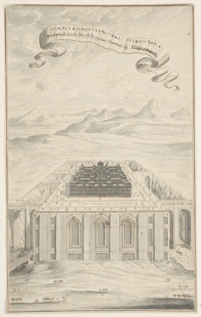 Studie für den Tempel in Jerusalem, Tafel 424, Physica Sacra von Johann Melchior Füssli