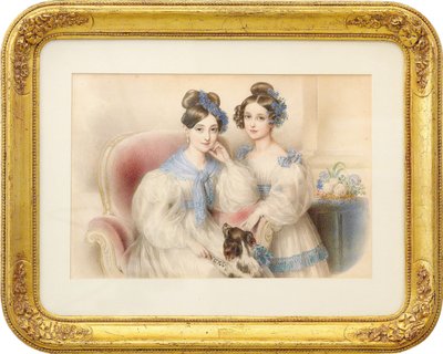 Doppelporträt der Erzherzoginnen Maria Theresia 1816-1867 und Maria Karoline 1825-1915, 1832 von Johann Nepomuk Ender