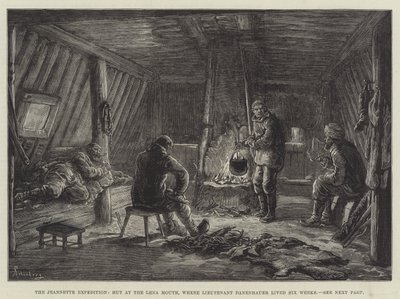 Die Jeannette-Expedition, Hütte am Lena-Mund, wo Leutnant Danenhauer sechs Wochen lebte von Johann Nepomuk Schonberg