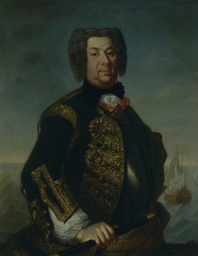Porträt von Konteradmiral Vasily Afanasievich Dmitriev-Mamonov, 1735 von Johann Paul Luedden