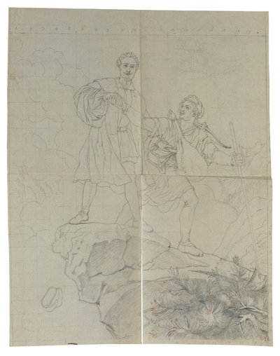 Manfred und der Gemsenjäger von Johann Peter Krafft