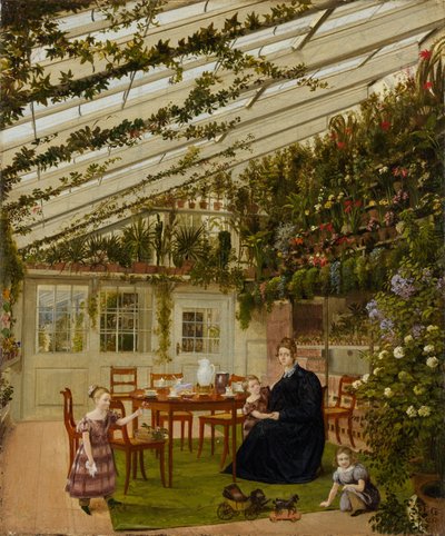 Die Familie von Mr. Westfal im Wintergarten, 1836 von Johann Philipp Eduard Gartner