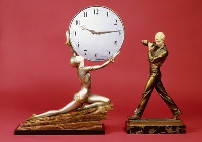 Kniendes Mädchen mit Uhr und ein Flötenspieler von Johann Philipp Ferdinand Preiss