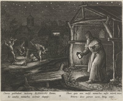 Heiliger Alphegus von Canterbury als Einsiedler von Johann Sadeler (I)