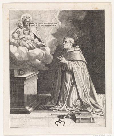 Heiliger Hyazinth betet Maria mit dem Christuskind an von Johann Sadeler (I)