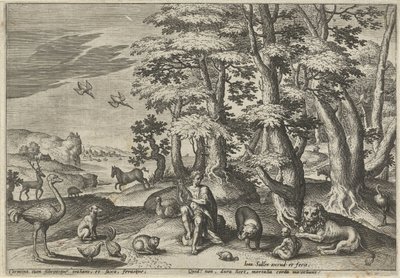 Orpheus, musizierend für die Tiere von Johann Sadeler (I)
