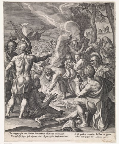 Paulus auf Malta von Johann Sadeler (I)