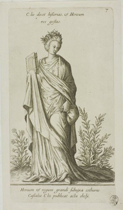 Clio, Muse der Geschichte, Platte 7 aus Parnassus Biceps von Johann Theodor de Bry