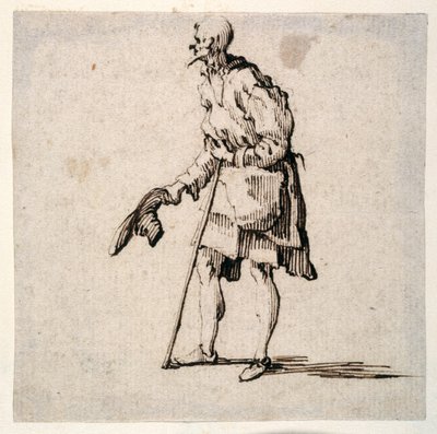 Landmann steht und zieht seinen Hut von Johann Wilhelm Baur