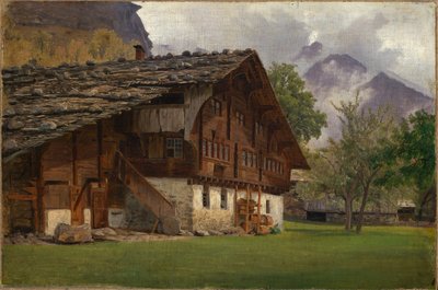 Bauernhaus in den Alpen von Johann Wilhelm Schirmer