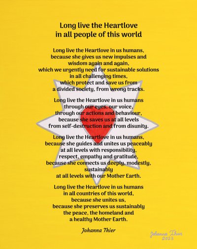 Long live the Heartlove in all people of this world - Version 1 von Johanna Thier