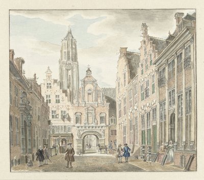 Nieuwstraat in Utrecht mit Blick auf den Domturm von Johanna de Bruyn