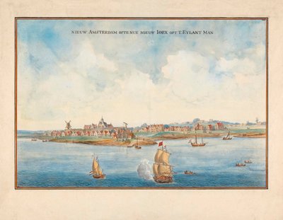 New York vom Meer aus im 17. Jahrhundert von Johannes (after) Vingboons
