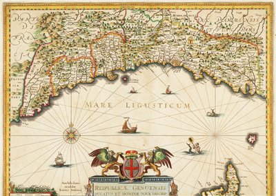 Republik Genua, Karte von Jan Baptist Vrients, Kupferstich von Johannes Baptista Vrints