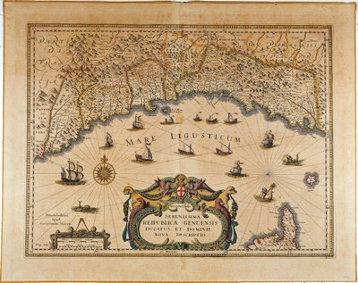Republik Genua, Karte von Jan Baptist Vrients, Kupferstich von Johannes Baptista Vrints