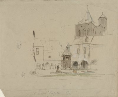 Studie des Platzes bei der S. Maria im Kapitol in Köln von Johannes Bosboom