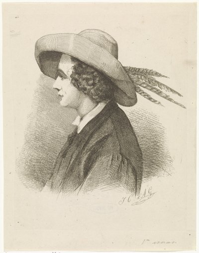 Porträt von Martinus Antonius Kuytenbrouwer im Profil von Johannes Christiaan d