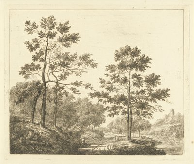 Waldweg in hügeliger Landschaft von Johannes Franciscus Christ