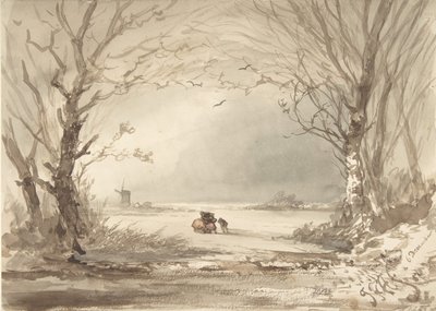 Eine Winterlandschaft, 1854 von Johannes Franciscus Hoppenbrouwers