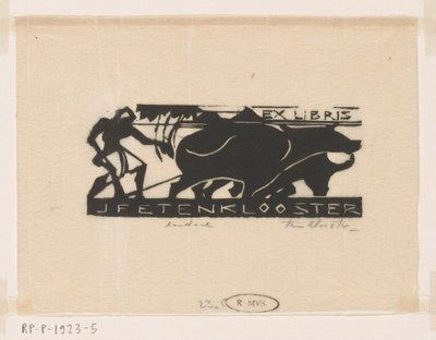 Ex Libris von J.F.E. ten Klooster von Johannes Frederik Engelbert ten Klooster (signed by artist)